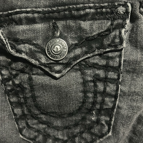 True Religion washed blk distressed jeans - Picture 3 of 15